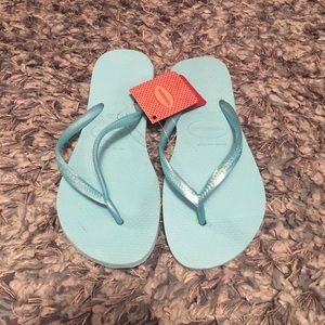 Teal Havaianas Flip Flops